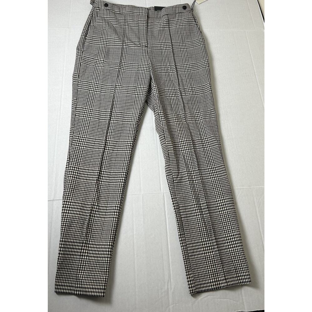 ADRIENNE VITTADINI Womens Black‎ White Plaid Skinny Career Dress Pants